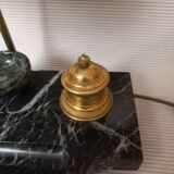 Marble and gilded bronze inkwell lamp