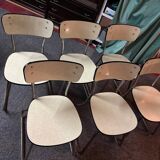 6 vintage design Formica and stainless steel chairs