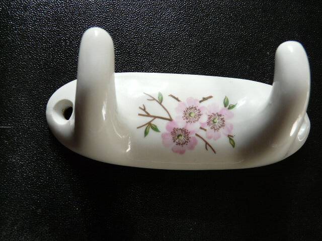 coat rack with 2 porcelain hooks from Paris