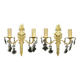Pair of Louis XVI style tassel sconces, early 1900s - bronze & glass