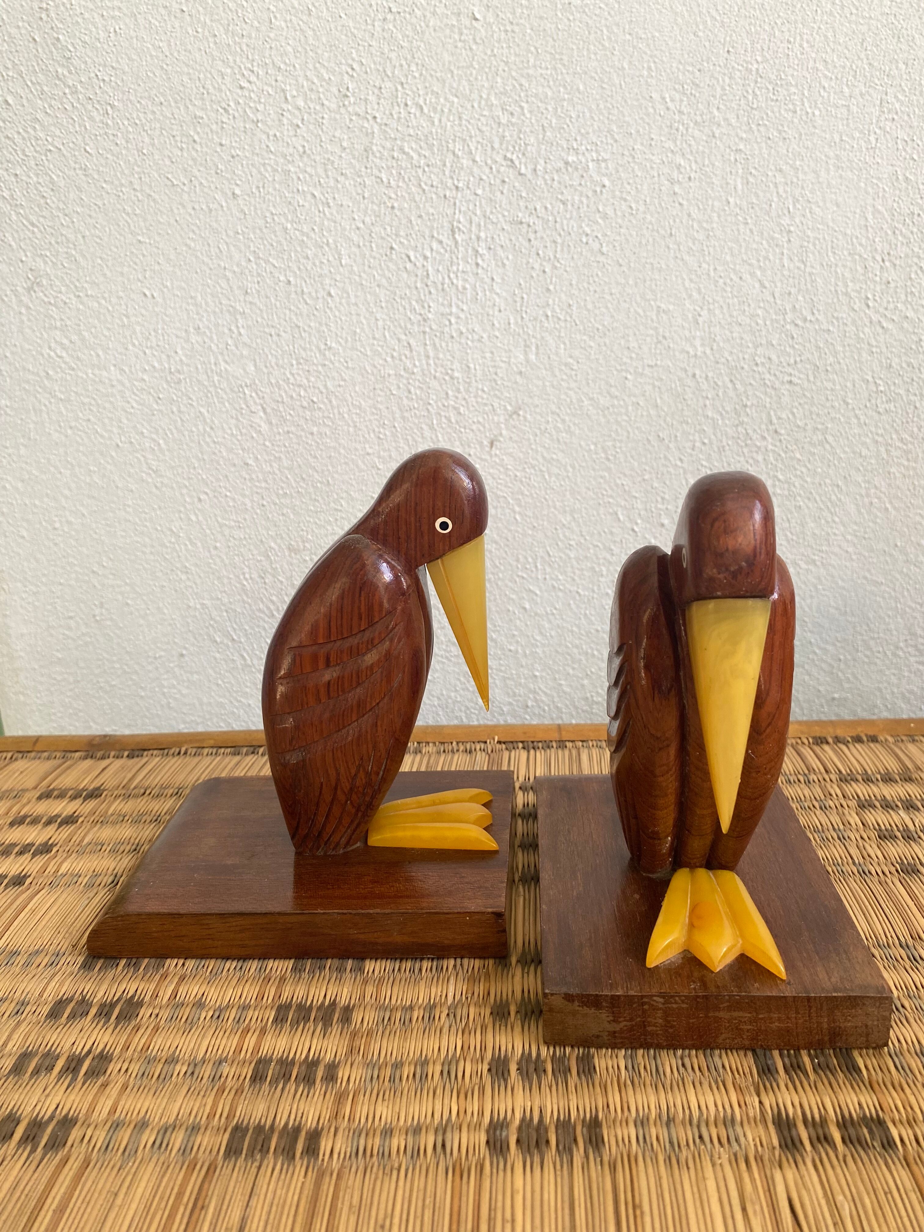 Wooden and bakelite bookends