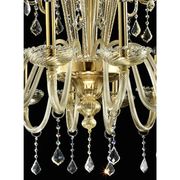 Chandelier vénitien en verre de Murano "Curls" en or impérial