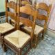 4 chaises à manger bois massif et paille 1960