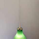 Green opaline water drop pendant light from the 50s/60s