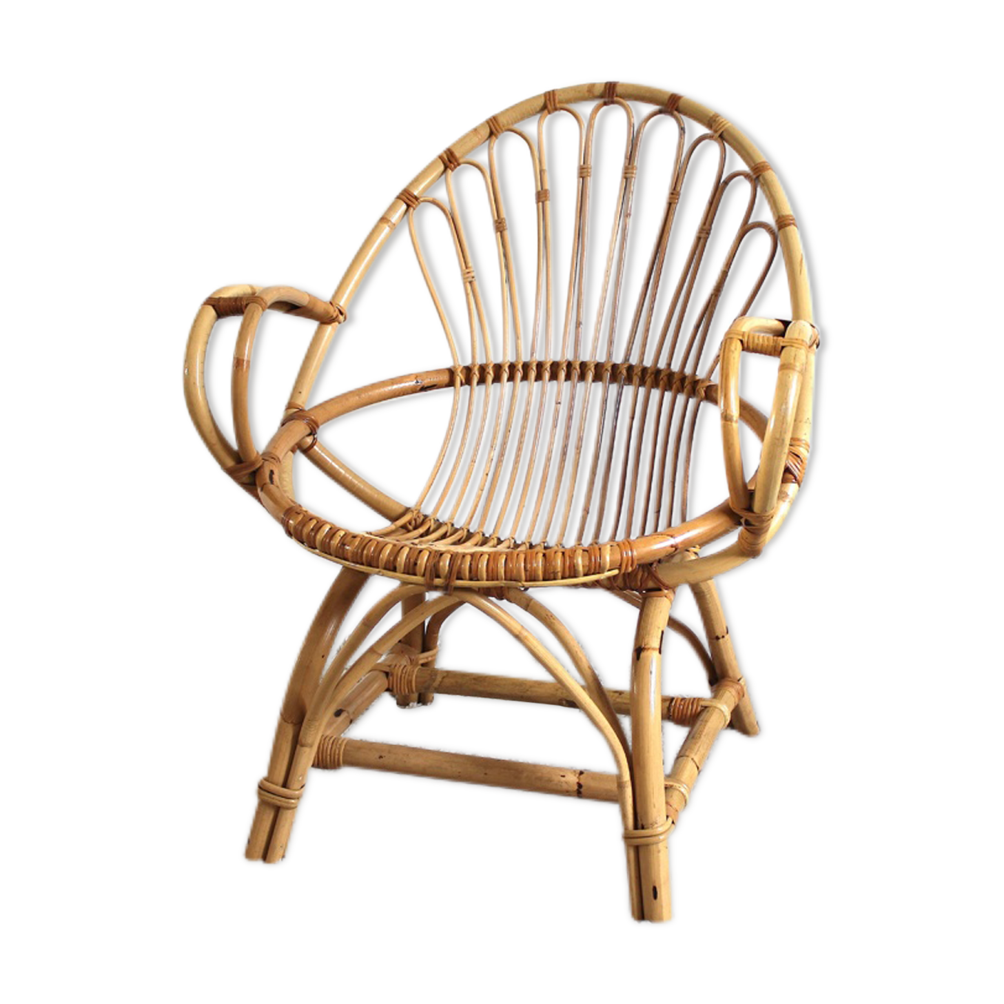 Vintage rattan armchair
