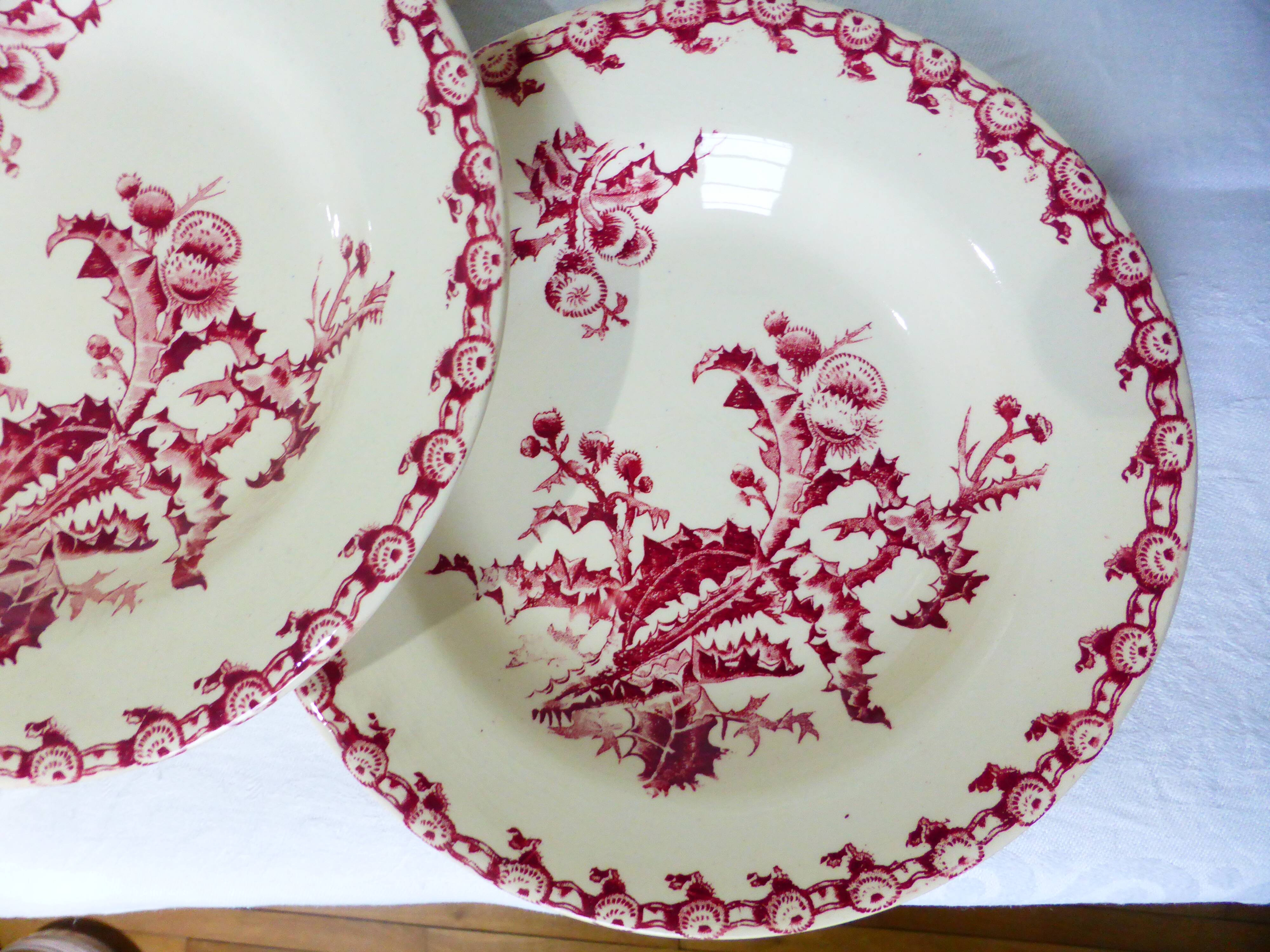 4 soup plates from Gien model Chardons 211258