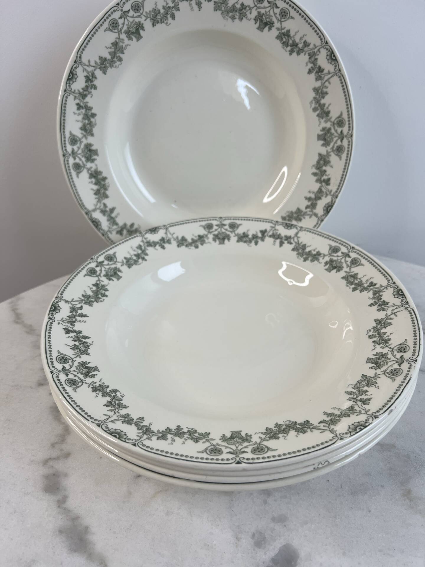 Set of 5 deep plates Badonviller Champagne collection