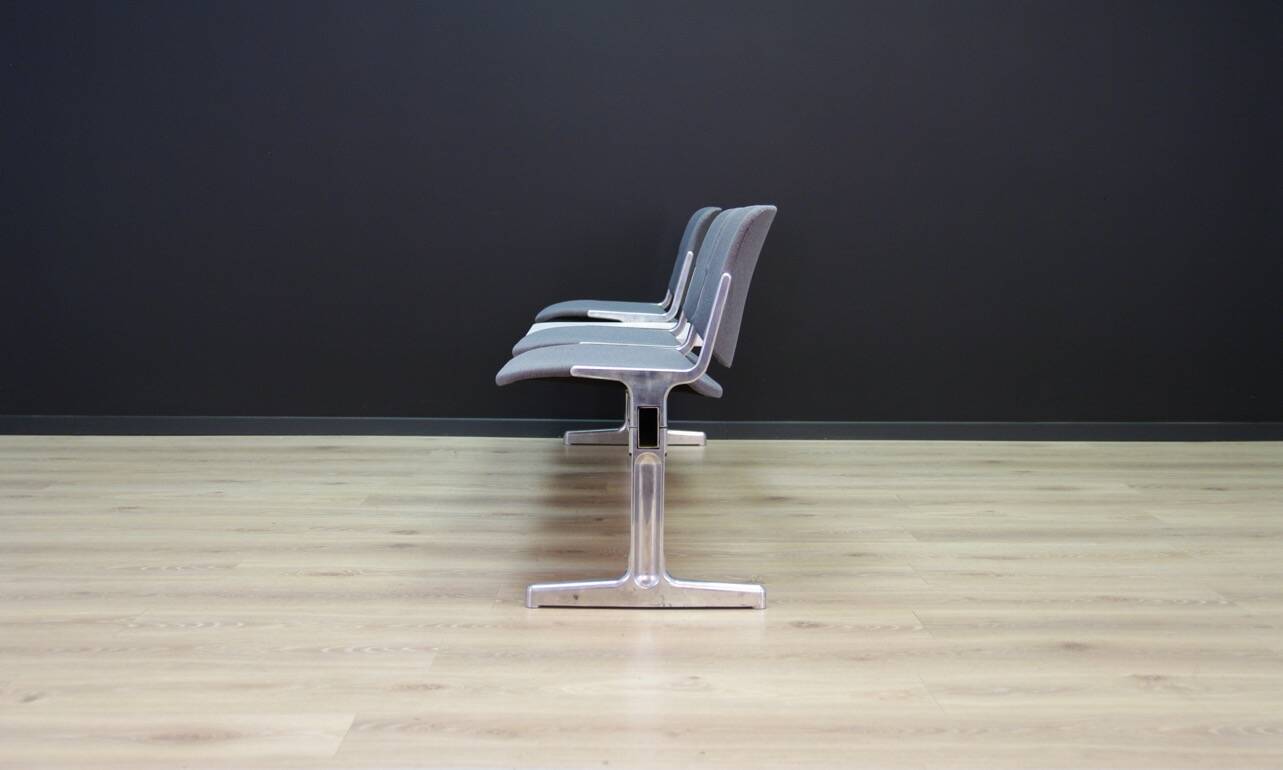 Grey aluminium bench, Danish design, 1960s, production: Denmark