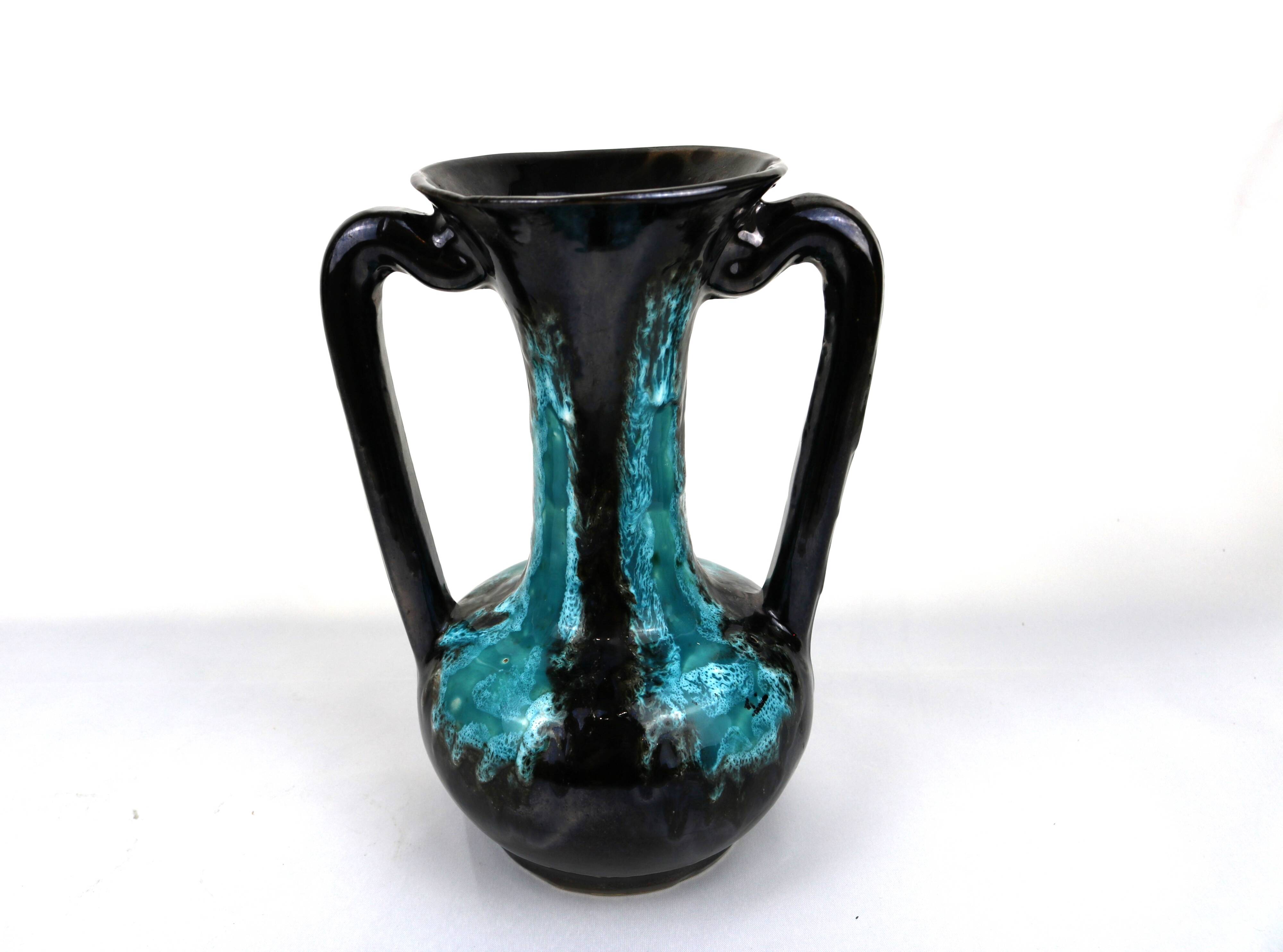 Vallauris Blue Fat Lava Vases