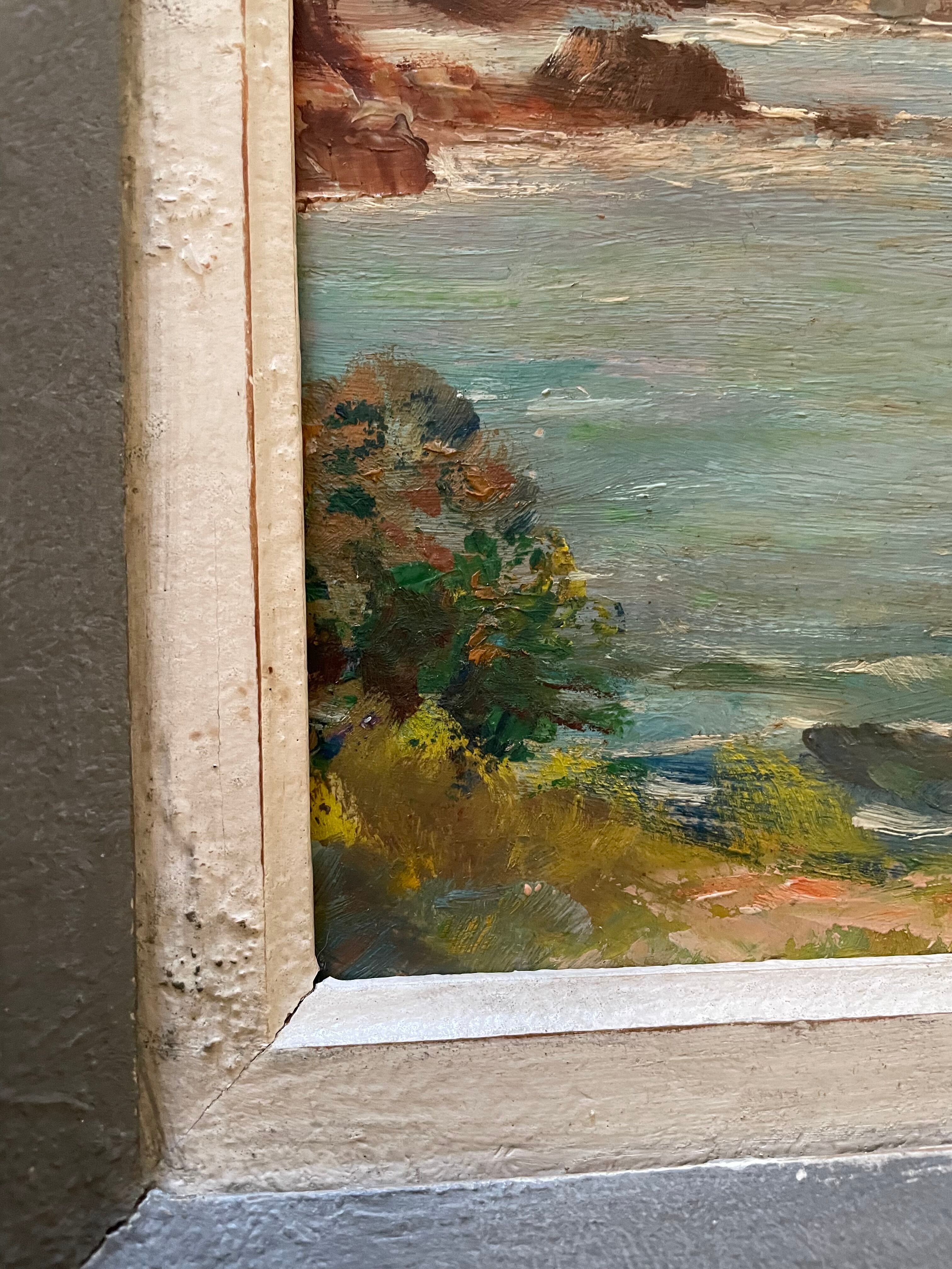 Old seaside painting