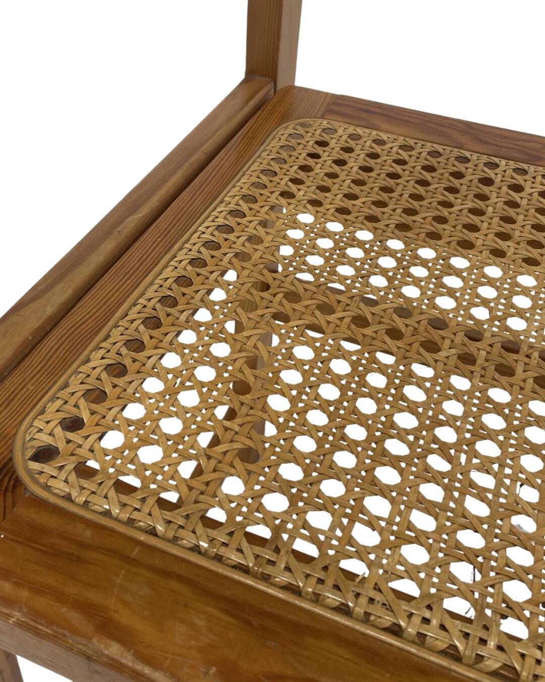 Vintage chair in webbing and pinewood from the 70s minimalist design