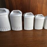 Suite of 5 old porcelain spice pots