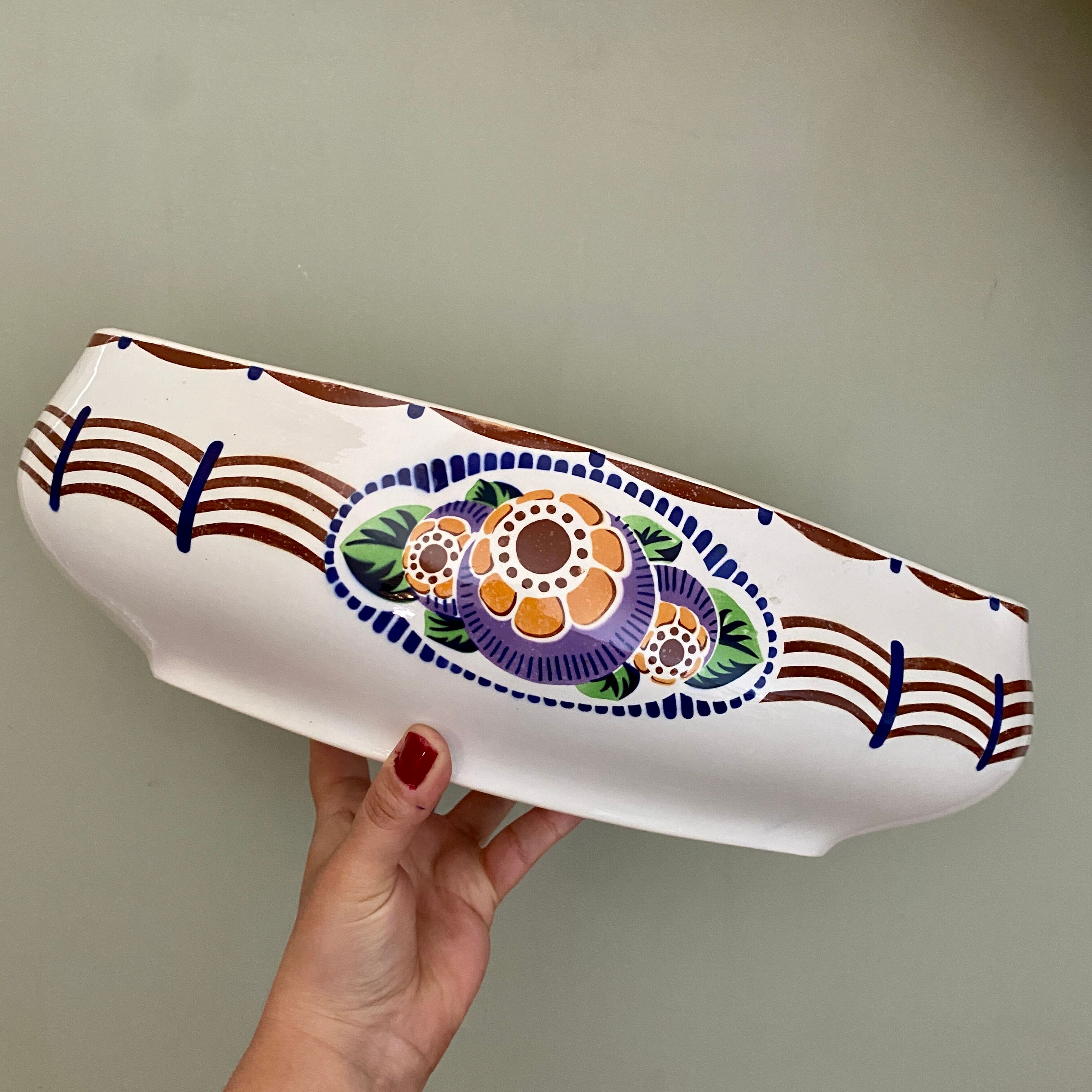 Vintage ceramic gardener sarreguemines