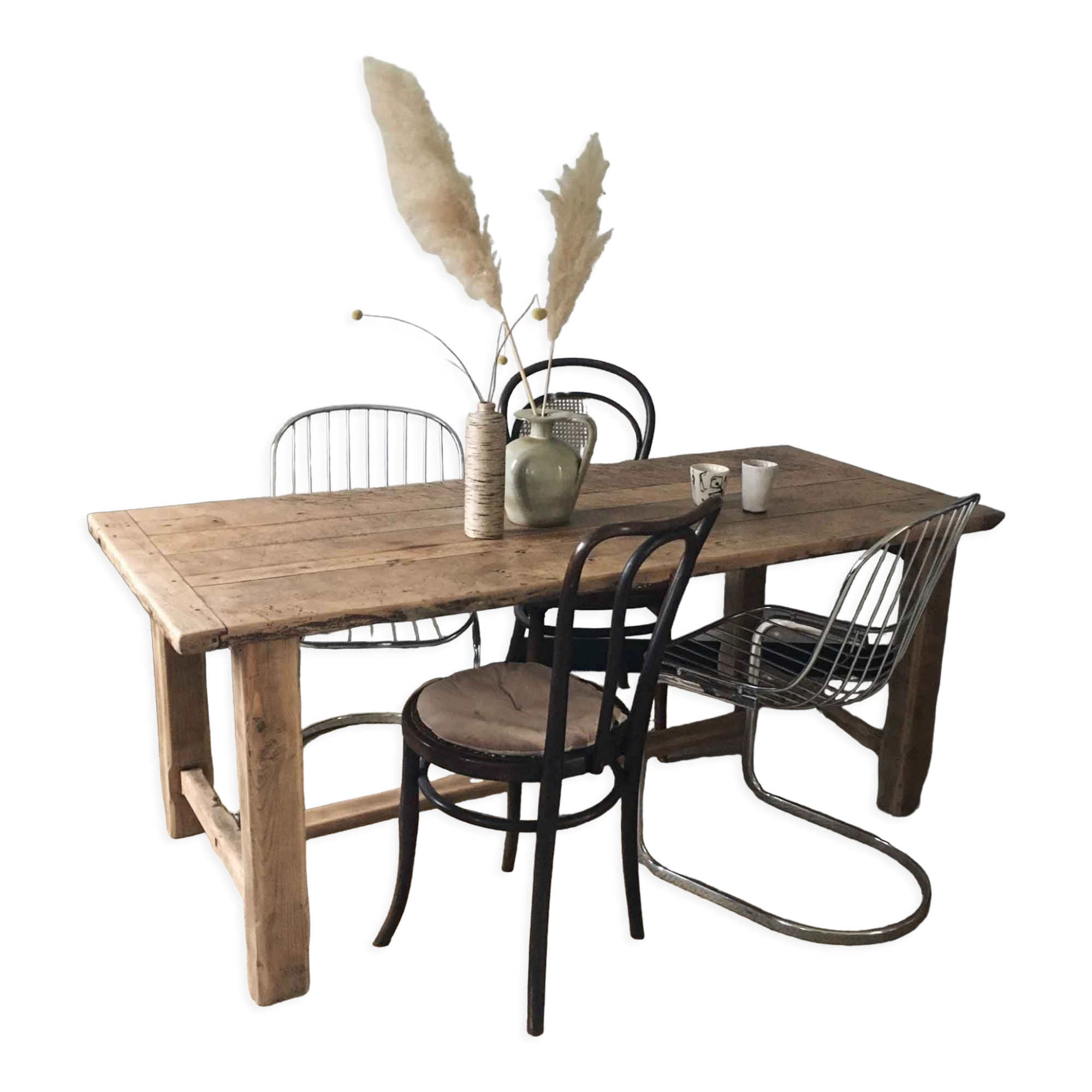 Table de ferme en bois ancienne