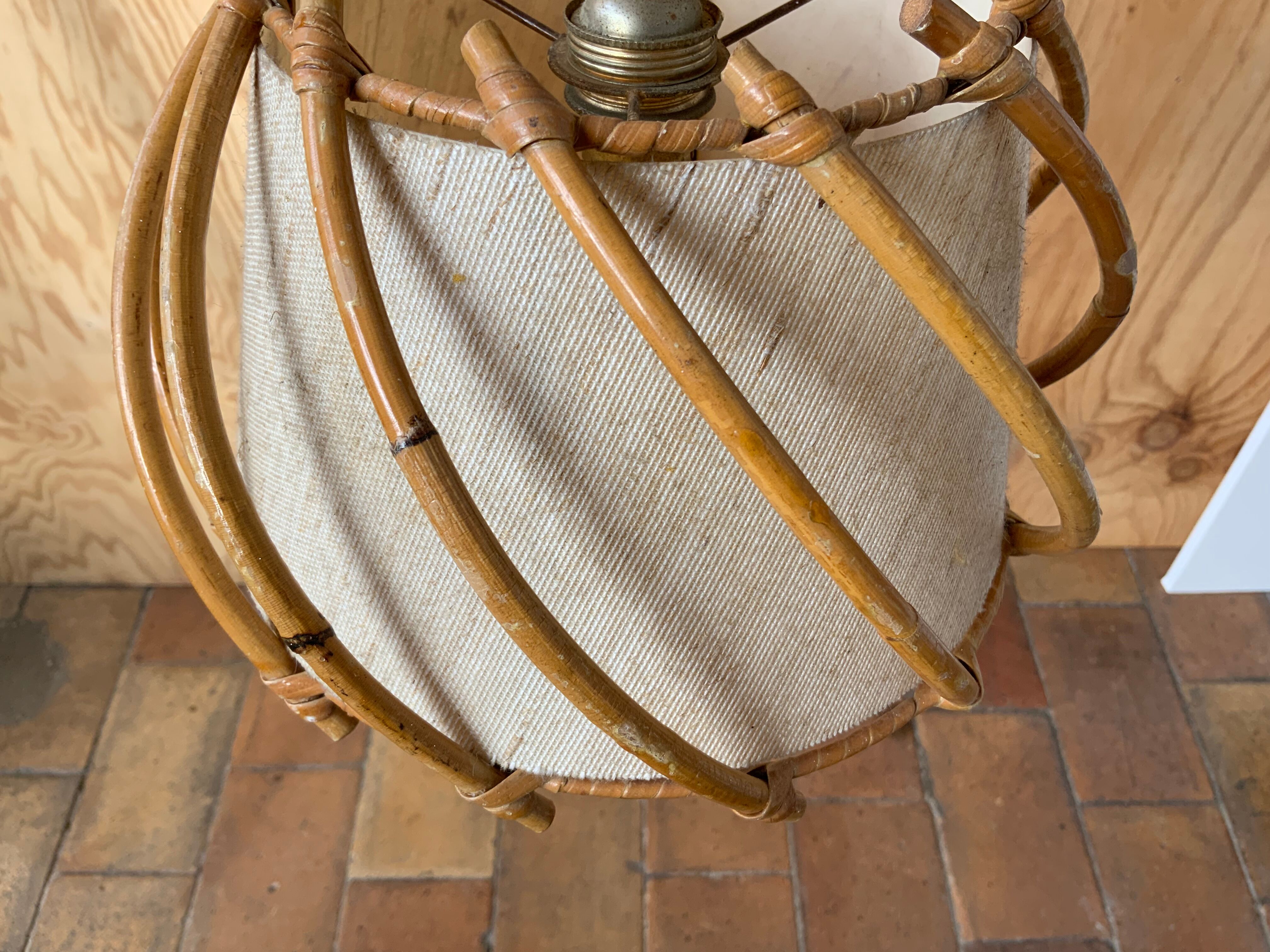 Vintage rattan pendant lamp