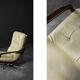 Swivel armchair in leather by Eugen Schmidt, Germany 1960