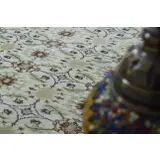 1970s Vintage Turkish Handmade Wool Beige Oversized Area Rug 208x295