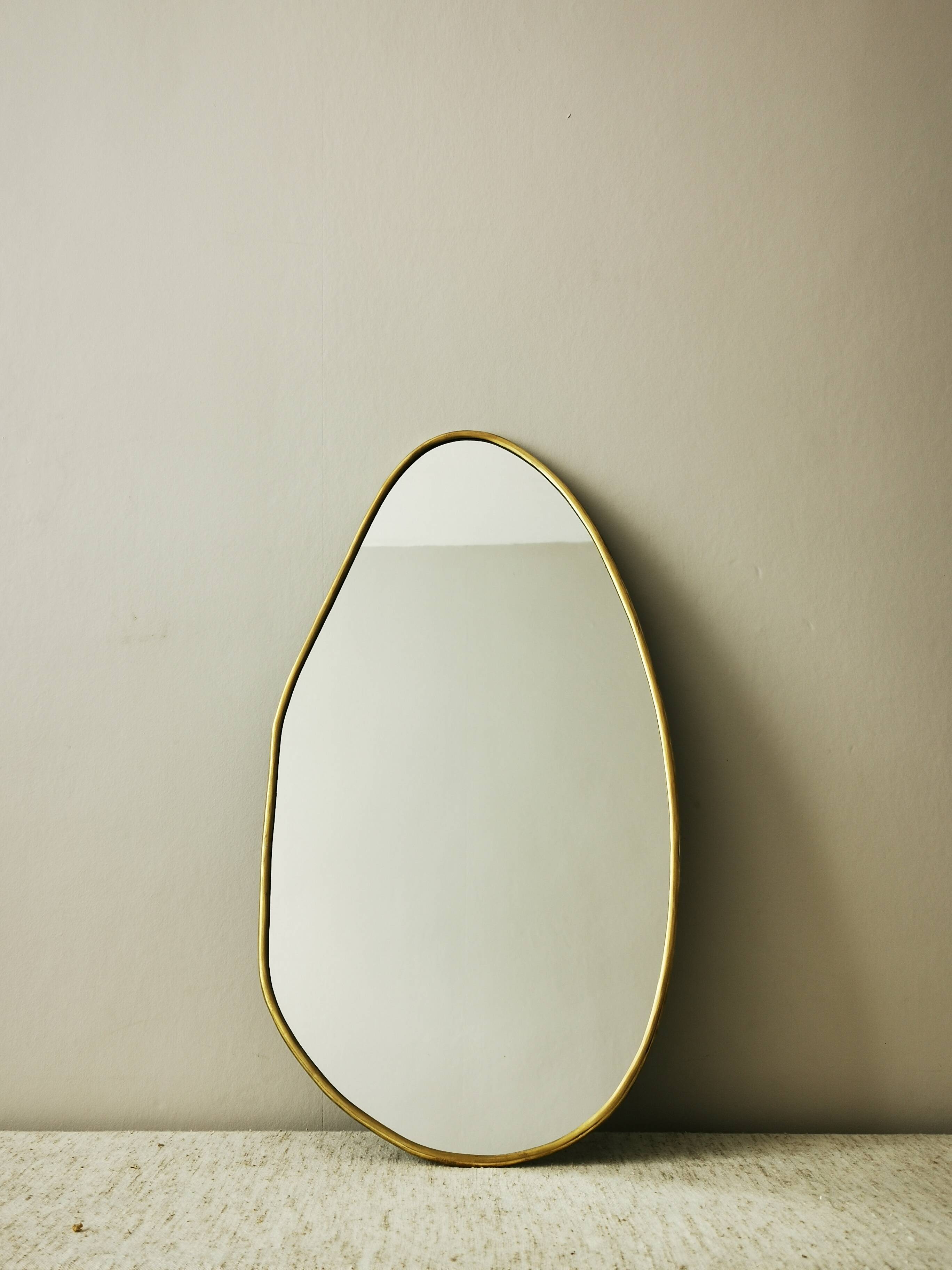 Gilded brass mirror 52 cm