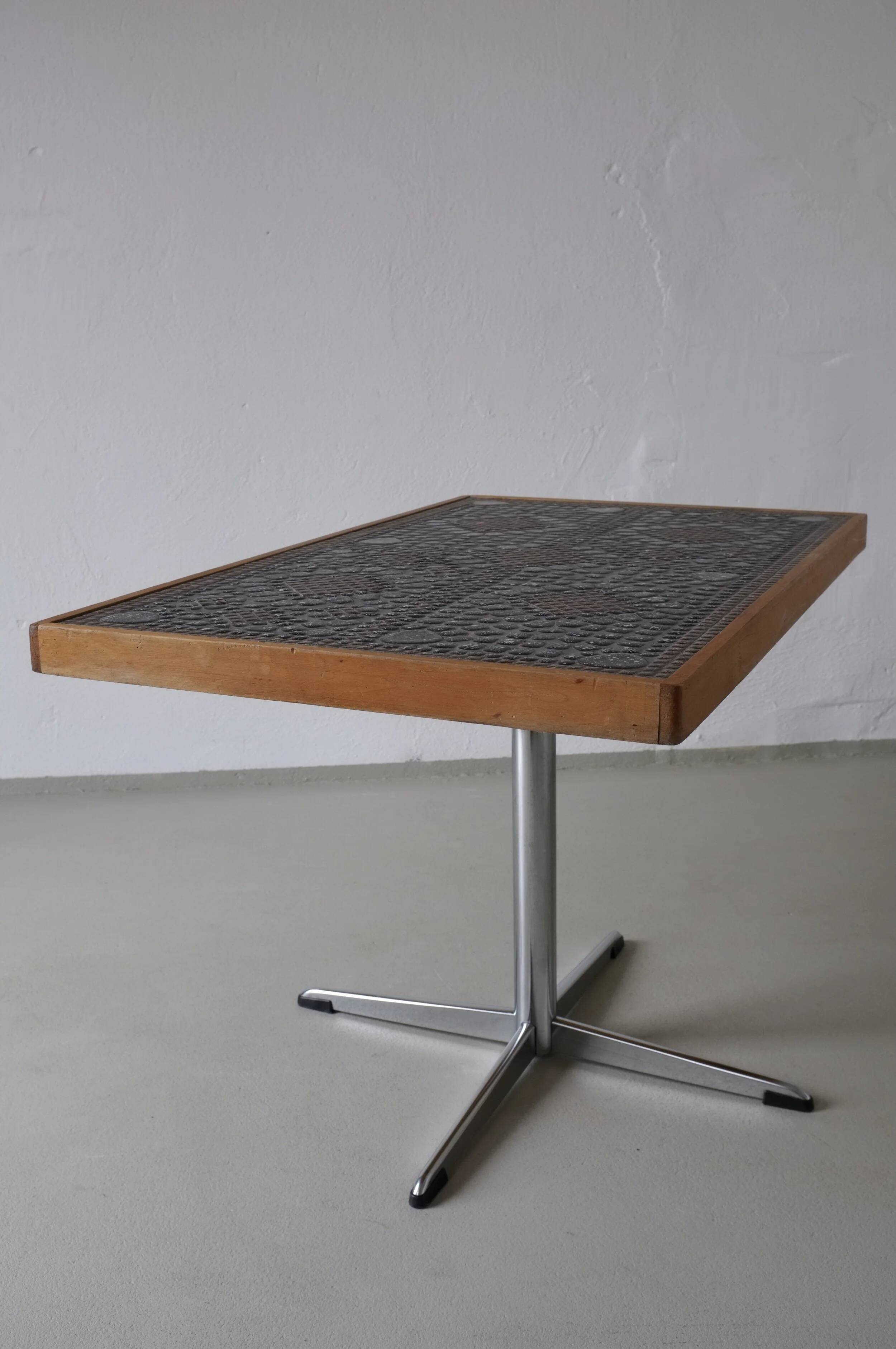 Mid-century mosaic swivel side table | 1960s