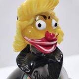 Black and Multicolored Murano Glass Clown Trinket Bowl / Ashtray, Italy