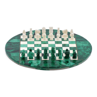 Marble and malachite chessboard