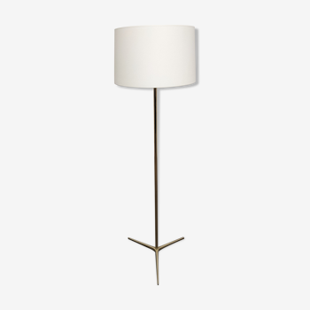 Lampadaire minimaliste en bronze et laiton des années 50/60