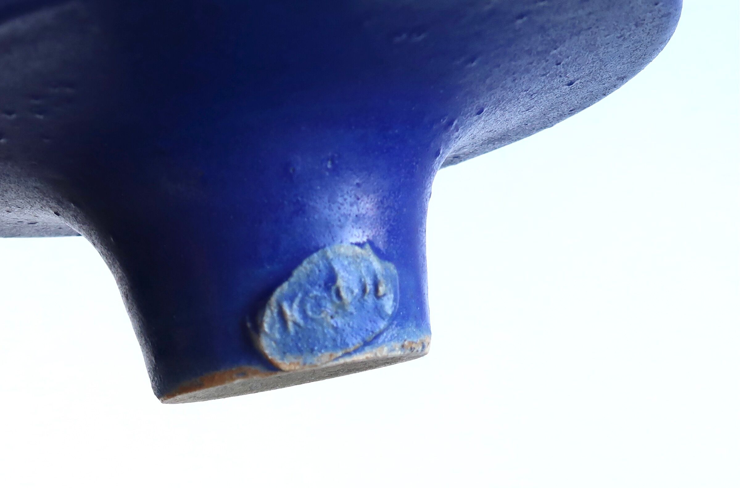 Blue ceramic cut signed with gilded decoration