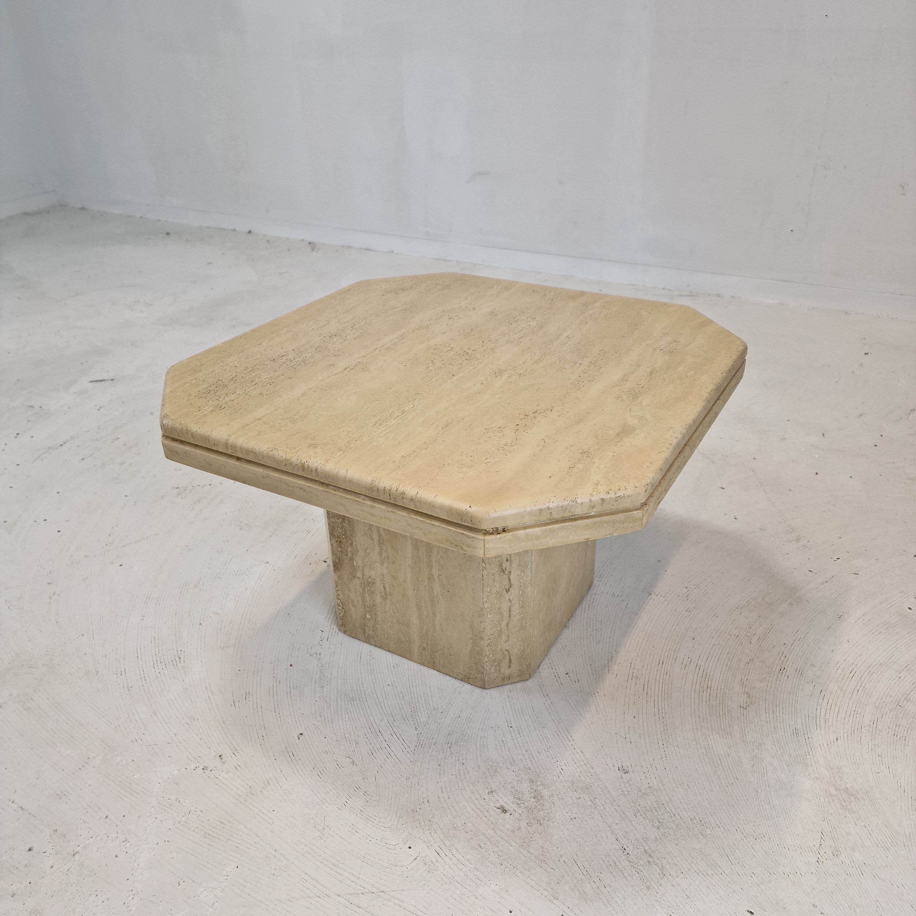 Side table in travertine, 1980s
