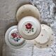 4 mismatched vintage floral pattern dinner plates - Rosa set