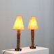 Pair of 1970s Italian decorative table lamps raphia & parchment