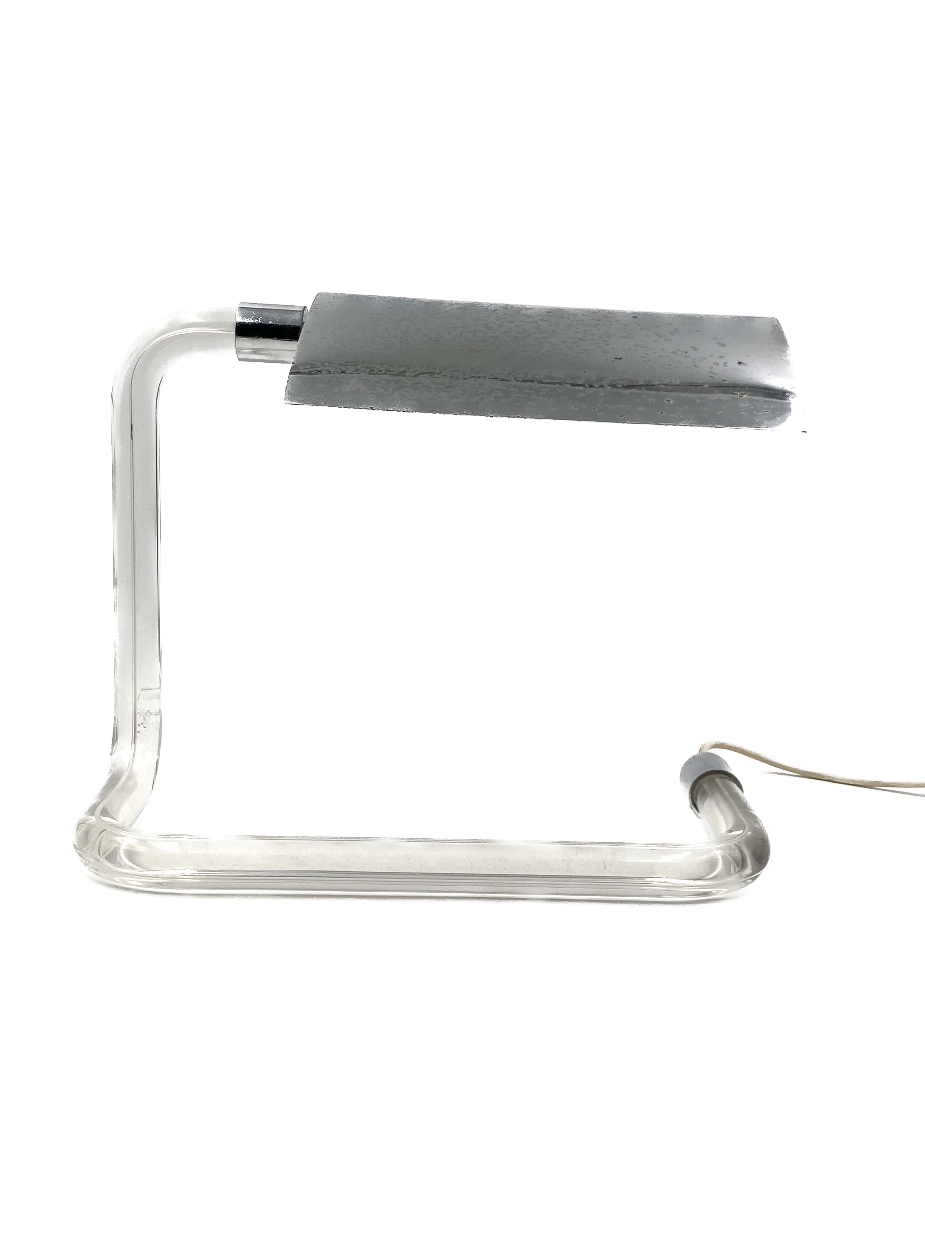 Peter hamburger, crylicord modernist crylicord desk lamp, knoll international, 1960s