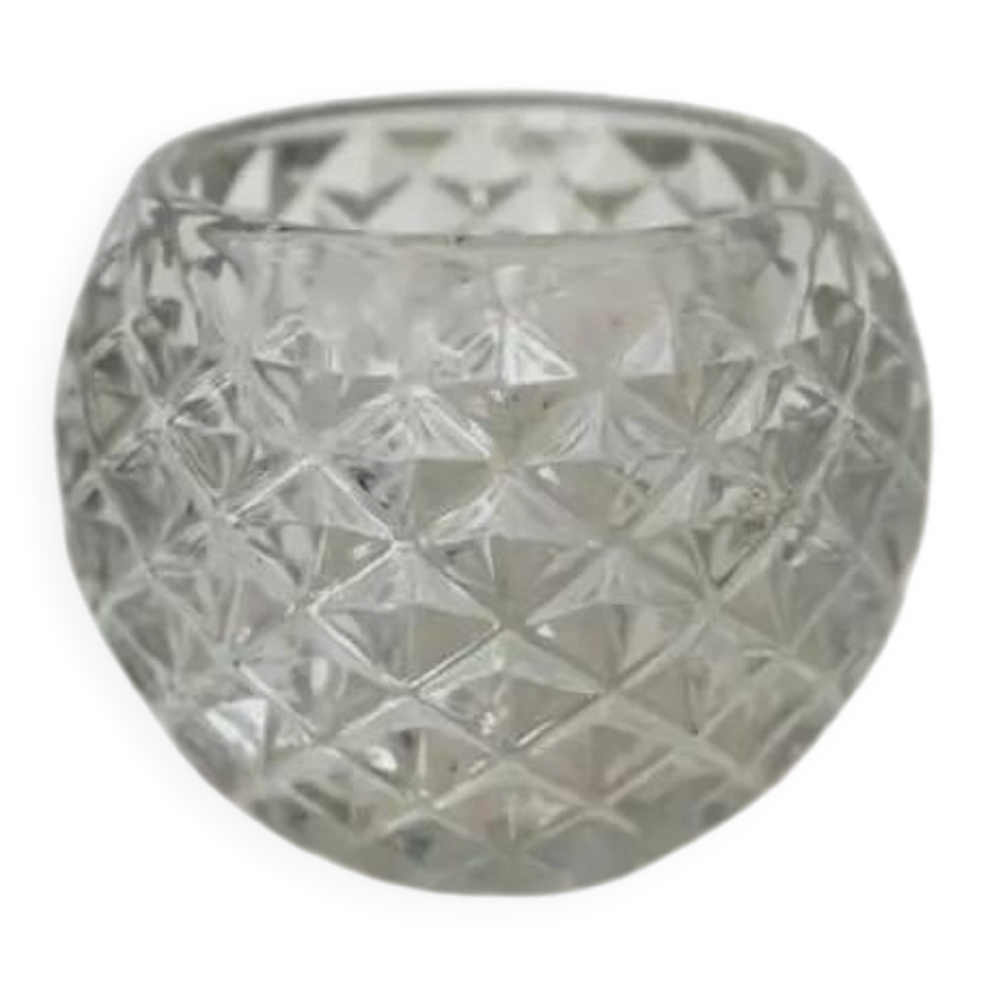 Vintage pressed glass bowl / pocket bowl – diamond pattern – 1960s/70s