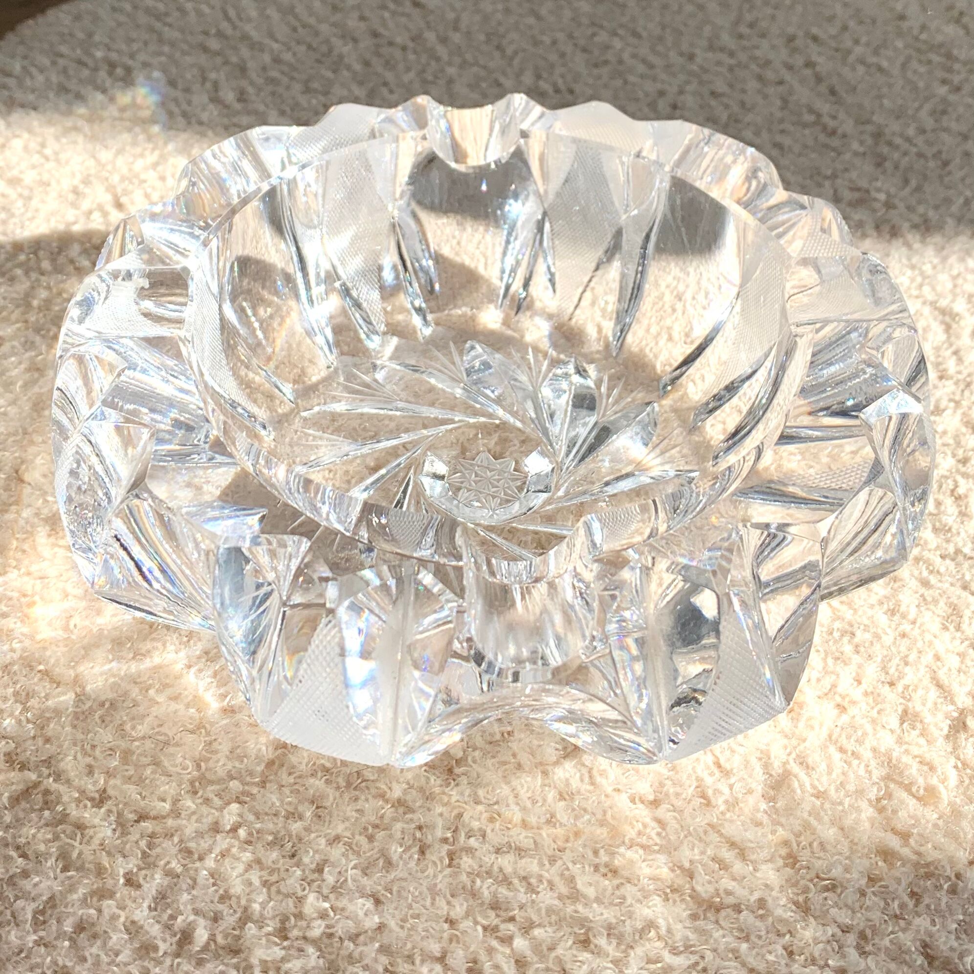 Vintage crystal ashtray
