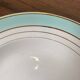 Set of 6 Lunéville soup plates, "Régence" model, water green and 4 lines