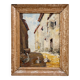 Oil on double-sided panel with geese, signed Robert, dated 1930.