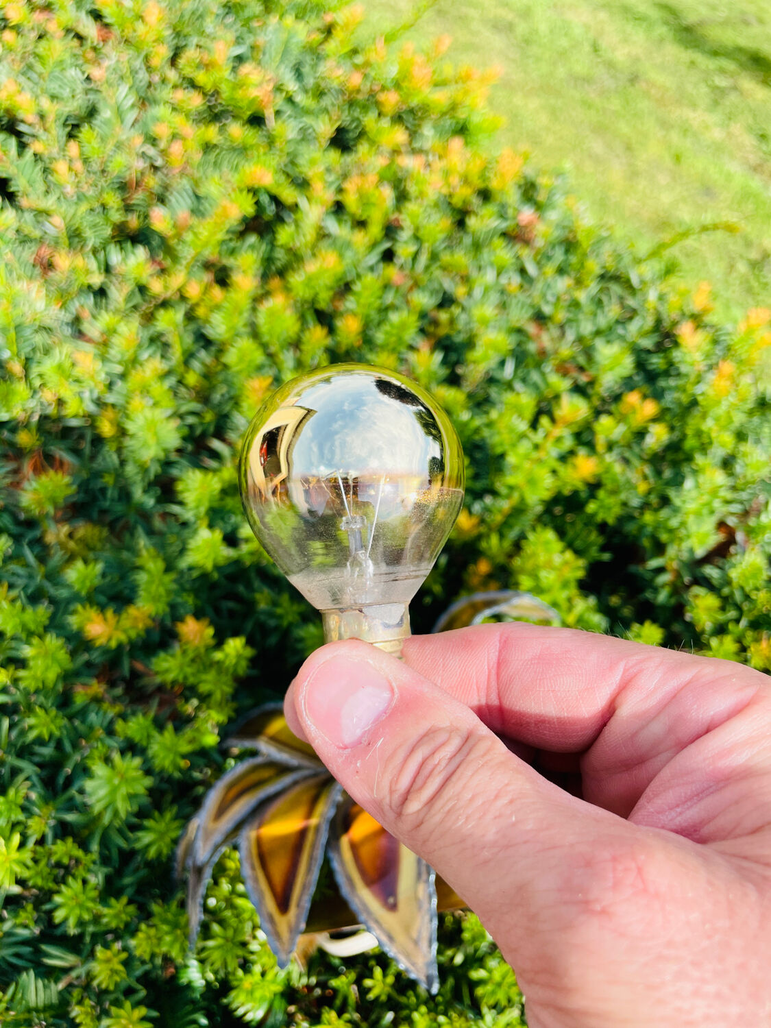 Vintage wall lamp  1970 brass flower