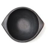 Empty colombian chamba black ceramic pocket, 70s