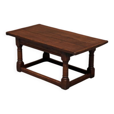 Table basse antique en chêne massif style réfectoire 19e siècle
