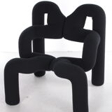 Vintage black Terje Ekstrøm Ekstrem armchair Stokke Varier