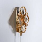Vintage wall sconce in brass and crystal from the 1960s, Regency lamp in brass.