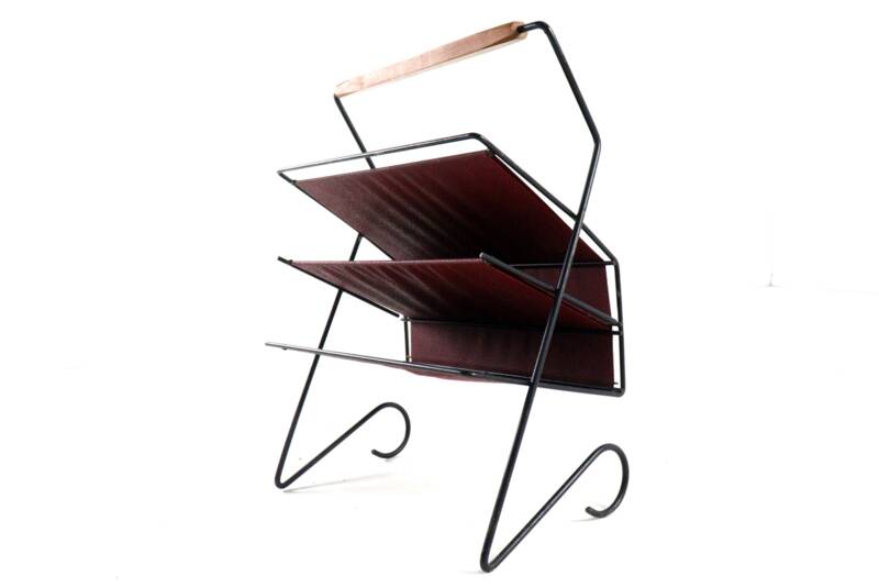 Magazine rack leather + metal