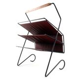Magazine rack leather + metal