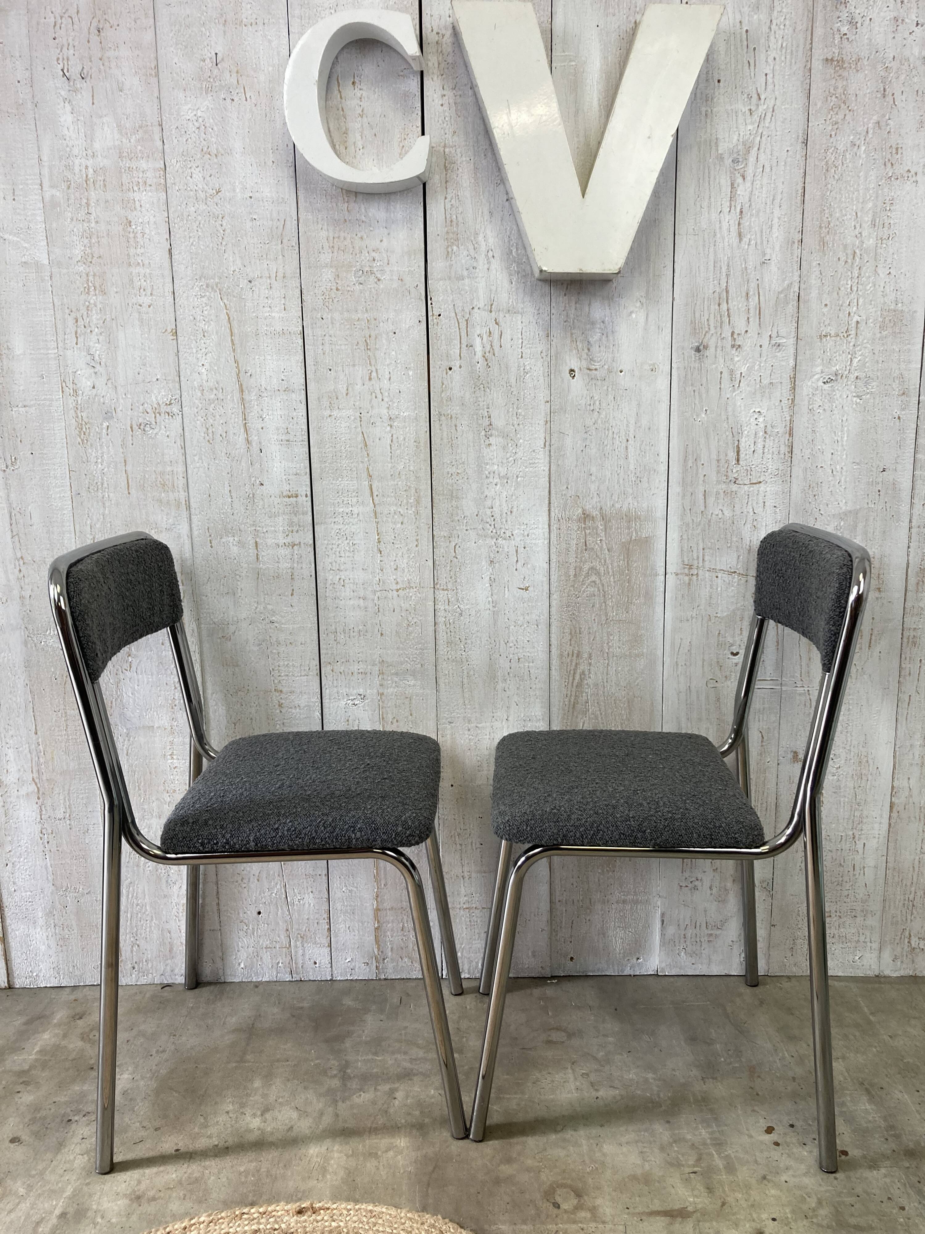Pair of vintage chrome chairs