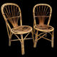 Rattan set of Provençal armchair and chair from the 60s