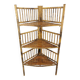 Vintage bamboo etagere corner cabinet
