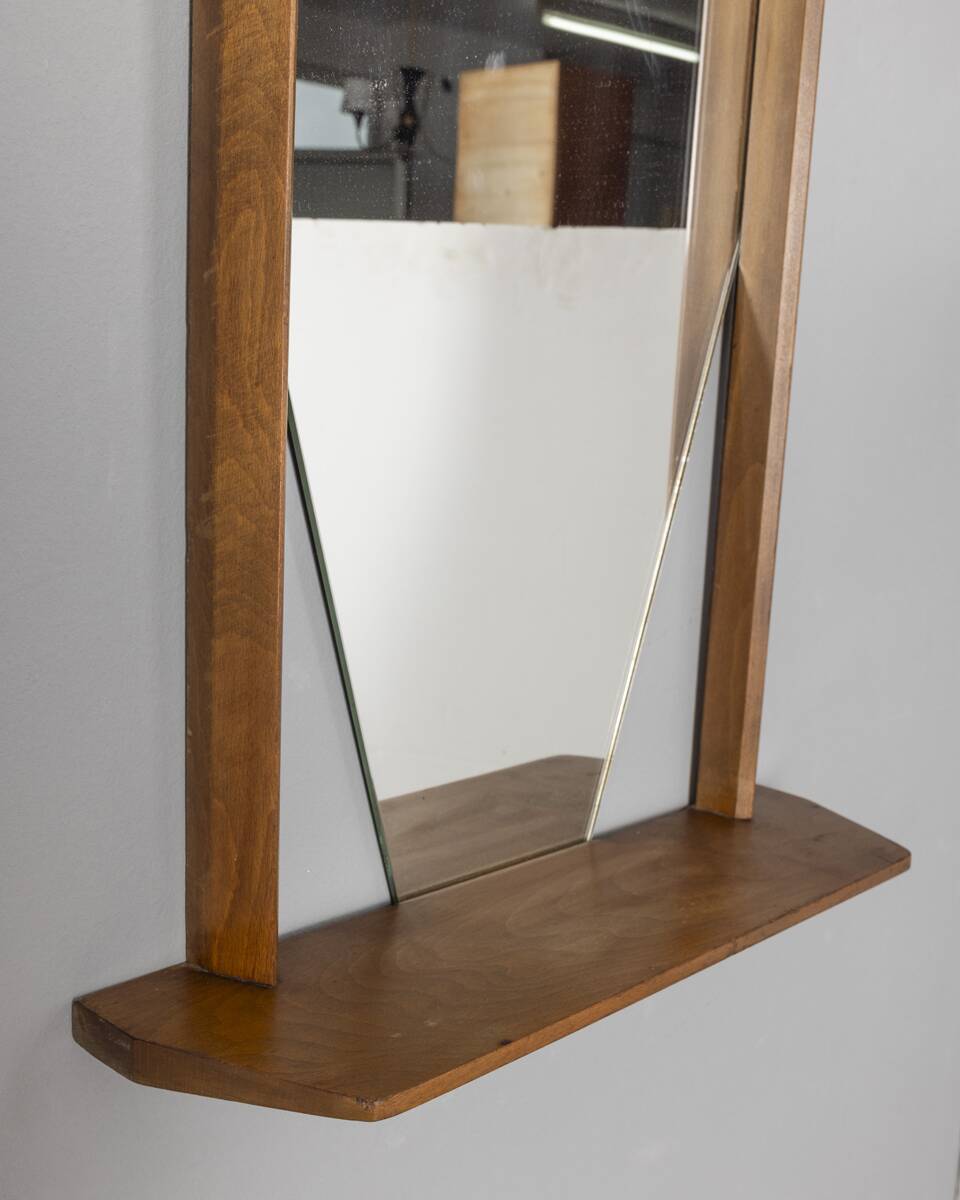 Italian design 1960s vintage wall mirror with shelf