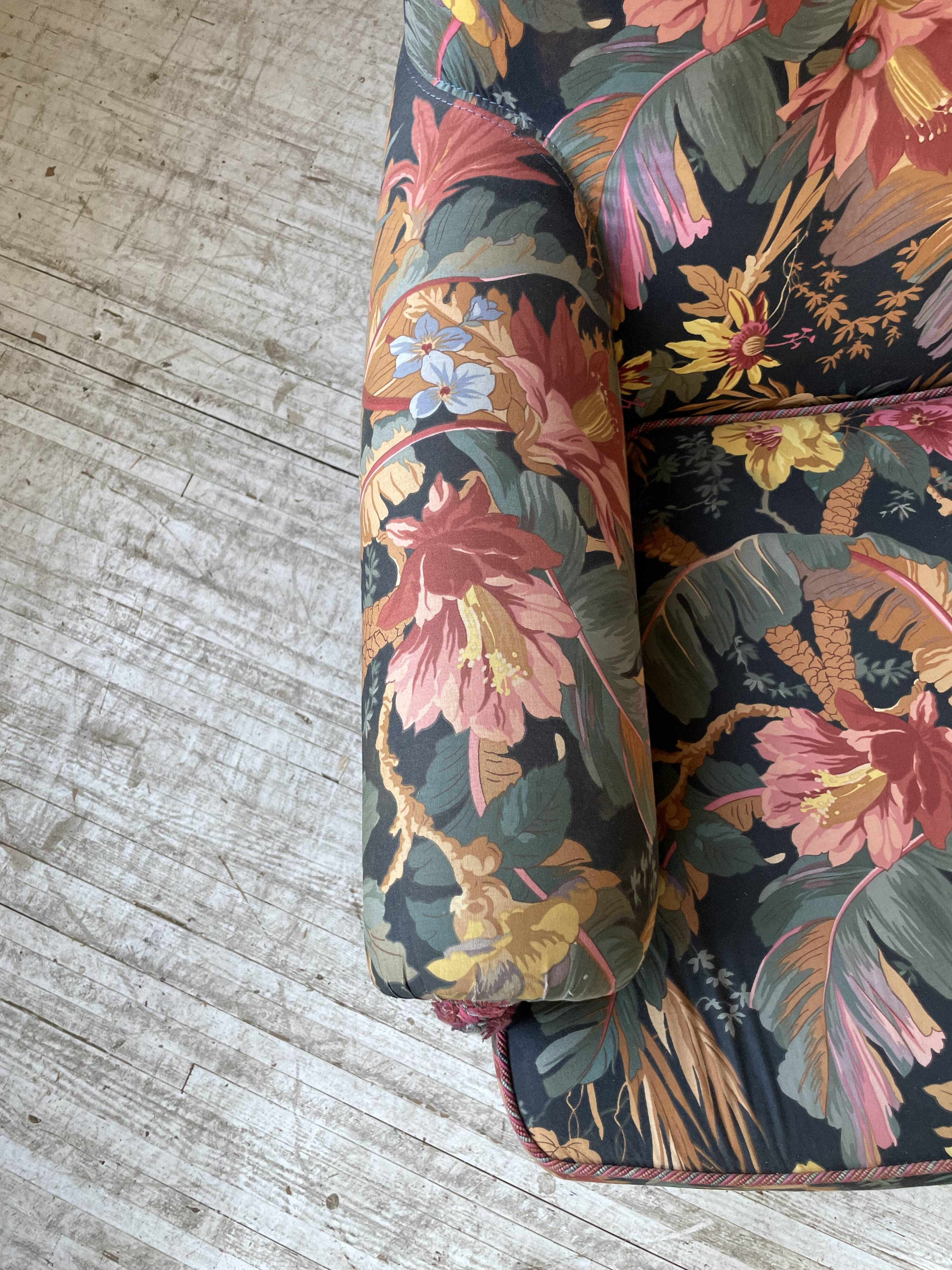 Jean Roche flowered armchair with armrests