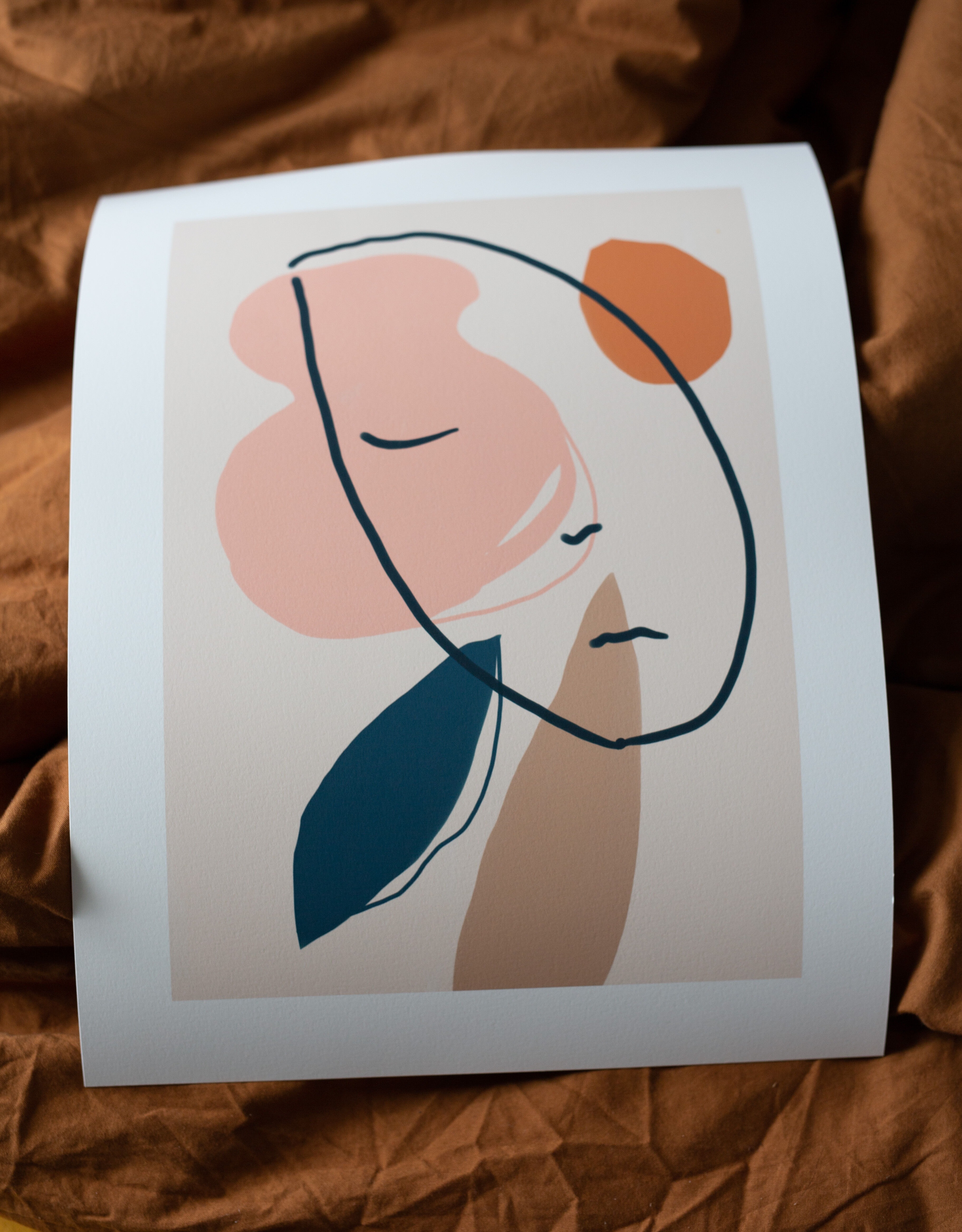 A sleeping head fine art print, illustration