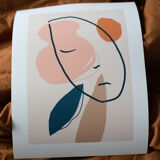 A sleeping head fine art print, illustration