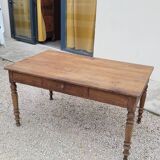 Table de Ferme rustique en chêne massif piètements louis Philippe 19ème -1m40